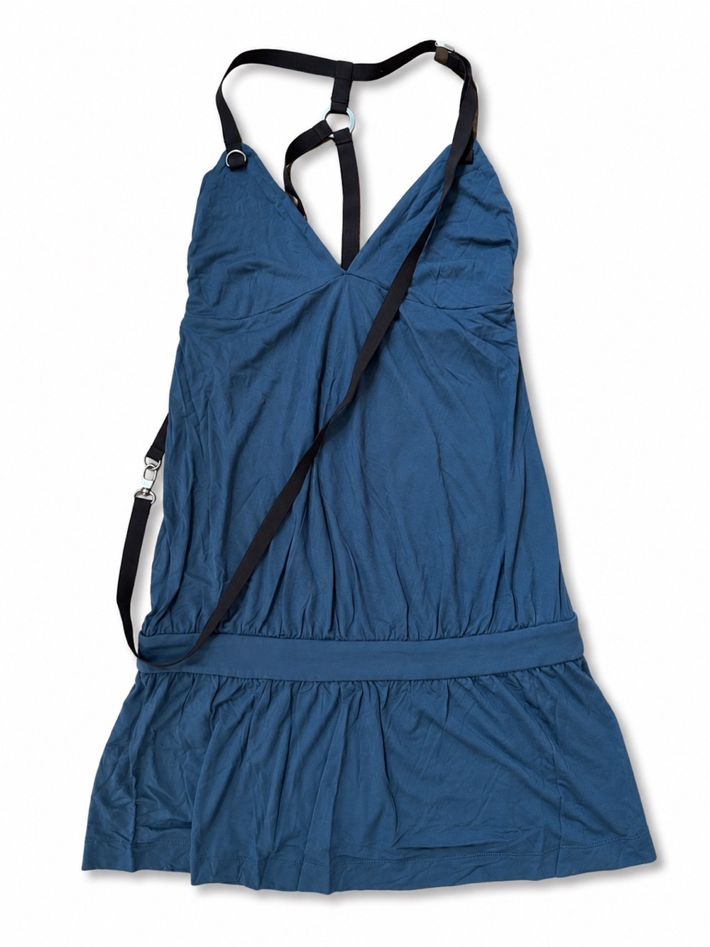 Karen Millen Slate-Blue V-Neck Strappy Top